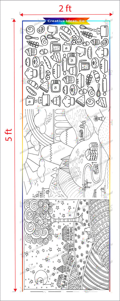 Kids Colouring Mat Art Water Color Marker Reusable Children Drawing roll Sketch level 3