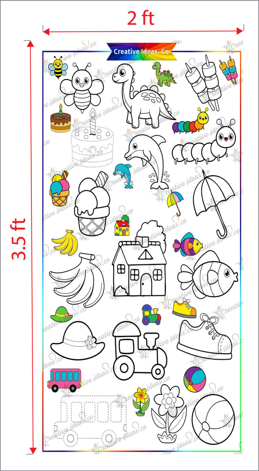 Kids Colouring Mat Art Water Color Marker Reusable Children Drawing roll Sketch level 1