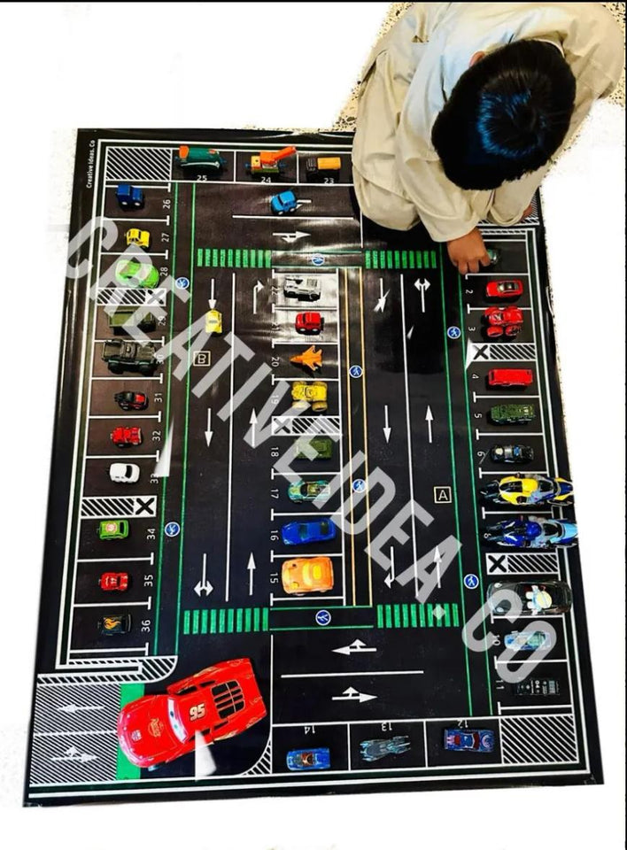 kids car parking play sheet mat children brain and physical healthy activity plastic water proof