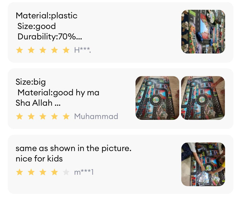 Educational Car play sheet Mat for Toy Cars